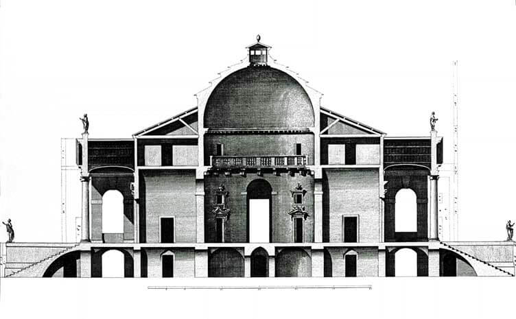 1566起工　ヴィラ・アルメリコ・カプラ（ラ・ロトンダ）　建築家 アンドレア・パラディオ